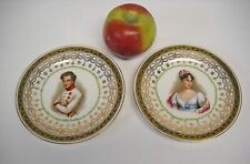 Matched Pair Porcelain NAPOLEON II & MARIE LOUISE CHINA PLATES-VG picture