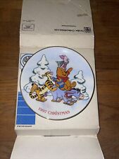 Groiler Disney Winnie The Pooh Poohs Skating Party 1997 Christmas Plate picture