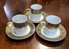 Queen's Luxury 24k Gold Plated 3 Cups, 3 Saucers, 3 oz Japan Original Hi-Tech picture