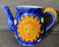 PANWARE Teapot Blue/Sun Handpainted Collectible picture