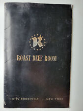 The Roast Beef Room Hotel Roosevelt New York City Madison Ave 45th Menu Original picture