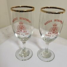 Vintage RCMP 1987 AGASSIZ Canadian Mounted Police Mounties Wine Glass Set of 2 picture