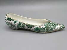 Vintage Mottahedeh Porcelain Shoe Italy Green Paisley Design picture