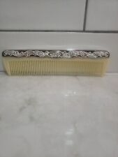 Vintage Silver Tone Comb Ornate Floral Accents Weighted Antiqued picture