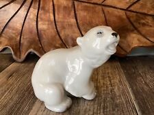 Vintage White Polar Bear USSR Lomonosov Porcelain Figurine 1950s picture