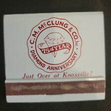 1959 CM McClung & Co. 75th Anniversary Matchbook Unused Knoxville Tennessee TN picture