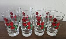 Set of 8 Vintage Libbey Four Roses 4.75