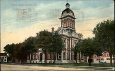 Decatur Indiana Court House 1908 to BF Willoughby Upper Sandusky OH postcard picture