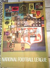 Vtg NATIONAL FOOTBALL LEAGUE POSTER Rare NFL Colts PACKERS Eagles BROWNS Giants picture