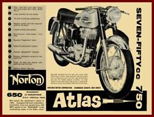 1962 Norton Motorcycles New Metal Sign: Atlas 750cc Manxman Pictured picture
