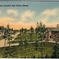 c1940s New Salem, IL Main Street Lincoln's Cabin Main St Miller-Kelso House A226 picture