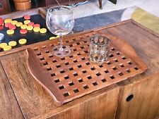 VINTAGE DENMARK WOODEN SERVING TRAY - 60s GOOD CONDITION SIGNED  picture