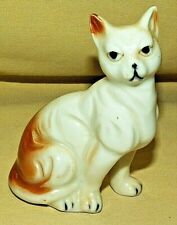 CAT FIGURINE KITTEN KITTY FIGURE ABYSSINIAN WHITE BROWN VINTAGE NICE COLLECTIBL. picture