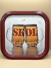 RARE Vintage Skol Lager Beer Metal Bar Serving Pub Tray English Distressed picture