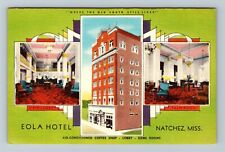 Natchez MS-Mississippi, Eola Hotel, Lobby View, Antique Vintage Postcard picture