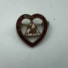 Vintage Loyal Order Of Mouse FHC Enamel Heart Lapel Pin Rough Condition  Q3  picture