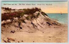 1920's OCEAN CITY MD NEW ATLANTIC HOTEL ADV HAND COLORED ALBERTYPE POSTCARD picture