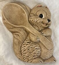 Squirrel Spoon Rest Kitschy Vintage Retro Speckled Ceramic 7