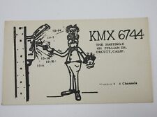Vintage Amateur Ham Radio QSL QSO Postcard Card - KMX 6744 - Orcutt, California picture