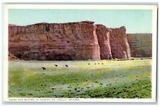 c1920's Red Buttes Rock Formation Horse Riding In Canyon De Chelly AR Postcard picture