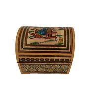 Box Wooden Vintage Persian Hand Painted Inlay Design Folk Scene picture