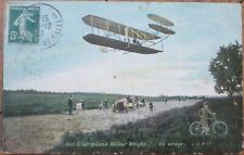 French Aviation 1909 Postcard, Aeroplane Airplane Biplane Wilbur Wright, Bicycle picture