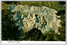 c1980s Georgia Stone Mountain Carving Confederate Continental Postcard picture