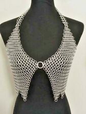 Silver Chainmail Bra Ladies Wear Birthday Gift  D cup Aluminum Bra picture