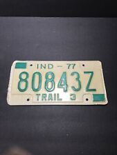 Vintage 1977 Indiana License Plate Trail 3 80843Z picture