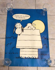 Vtg 1958 Poster Peanuts Schulz Charlie Brown I Think I’m Allergic Morning Snoopy picture