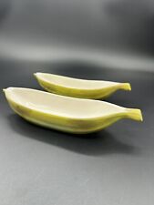 Vintage 1960's Mid Century Ceramic Banana Split Ice Cream Boat Dish 10”x3.5” picture
