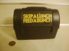 Vtg '81 World Relief Fund SKIP A LUNCH FEED A BUNCH Workers' Lunchbox COIN BANK picture