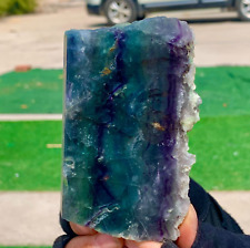 402G Natural beautiful Rainbow Fluorite Crystal Rough slices stone specimens picture