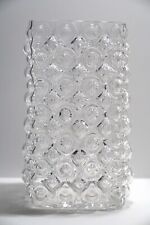 Vintage Modernist 70's Designer Art Glass Mid Century Clear Bubble Vase  picture