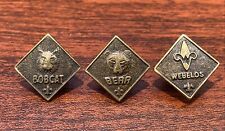 BSA Cub Scouts Parent's Pins: Bobcat, Bear, Webelos - Vintage 1990s picture