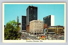 Columbus OH-Ohio, Downtown Columbus, Parking Garage, 60's Cars, Vintage Postcard picture