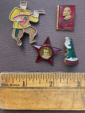 Lot of 4 vintage Russian / USSR pins brooches badges / includes Lenin pin picture