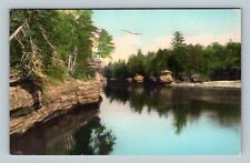 Wisconsin Dells, Foot Of The Narrows, Scenic Cliffs, River Vintagec1951 Postcard picture