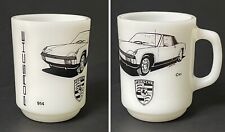 Vintage Rare Porsche 914 Sports Car Anchor Hocking Milk Glass Mug USA - Unused picture