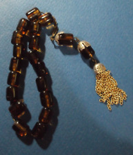 Greece Vintage Traditional Greek komboloi Brown Worry Beads strung on chain  picture