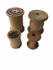 Lot of 4 Vintage Wooden Thread Spools Empty picture