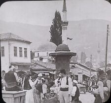 Market, Sarajevo, Bosnia, Austria-Hungary, c1910's Magic Lantern Glass Slide picture