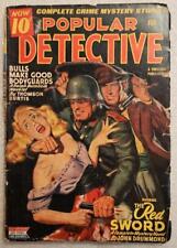 Popular Detective pulp - February 1945 - Red Sword Drummand nazi story picture