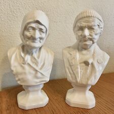 Vintage Holland Fisherman and Fisherman’s Wife Bust 2 Ceramic Figurine Statue picture