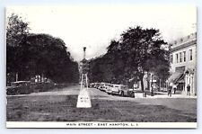 Postcard Main Street East Hampton Long Island New York NY c.1941 Old Cars picture