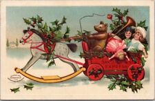 c1910s CHRISTMAS Embossed Postcard Dolls & Toys inn 