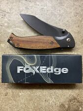 Fox Edge FE044 Framelock Wooden Handle Pocket Knife Ambidextrous Thumb Stud picture