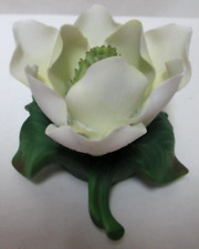 Napoleon Capodimonte Porcelain White Cactus Rose vintage Porcelain light picture