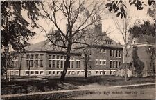 RPPC Postcard-Sterling Ill Illinois, Township High School picture