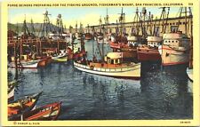 Postcard Purse Seiners Preparing to Fish Fisherman's Wharf San Francisco picture